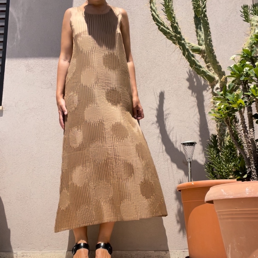 E.D. Italian brand boutique designer two piece pleated dress